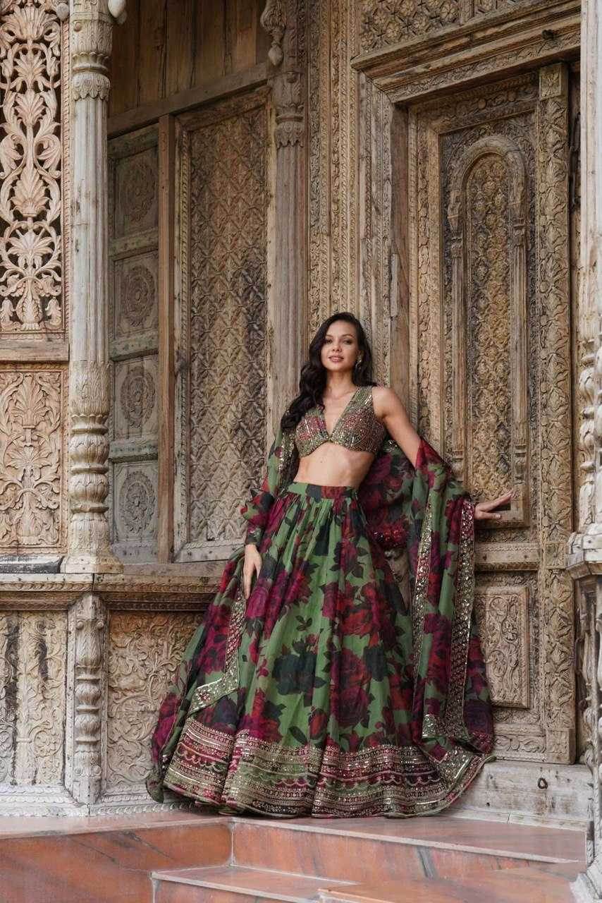 Organza Thread Work Lehenga - MYLUXURY LANE ENTERPRISE